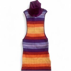 Urban outfitters fitted stripe turtleneck sleeveless top